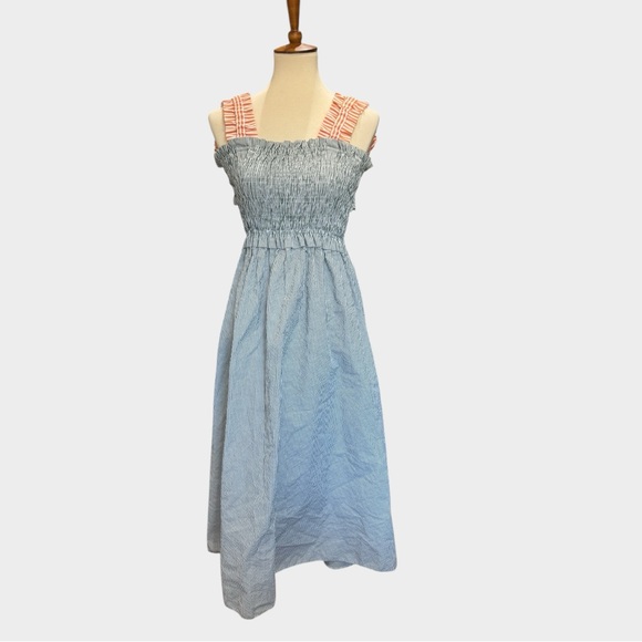 Topshop Dresses & Skirts - Topshop Blue Dress with Orange Straps